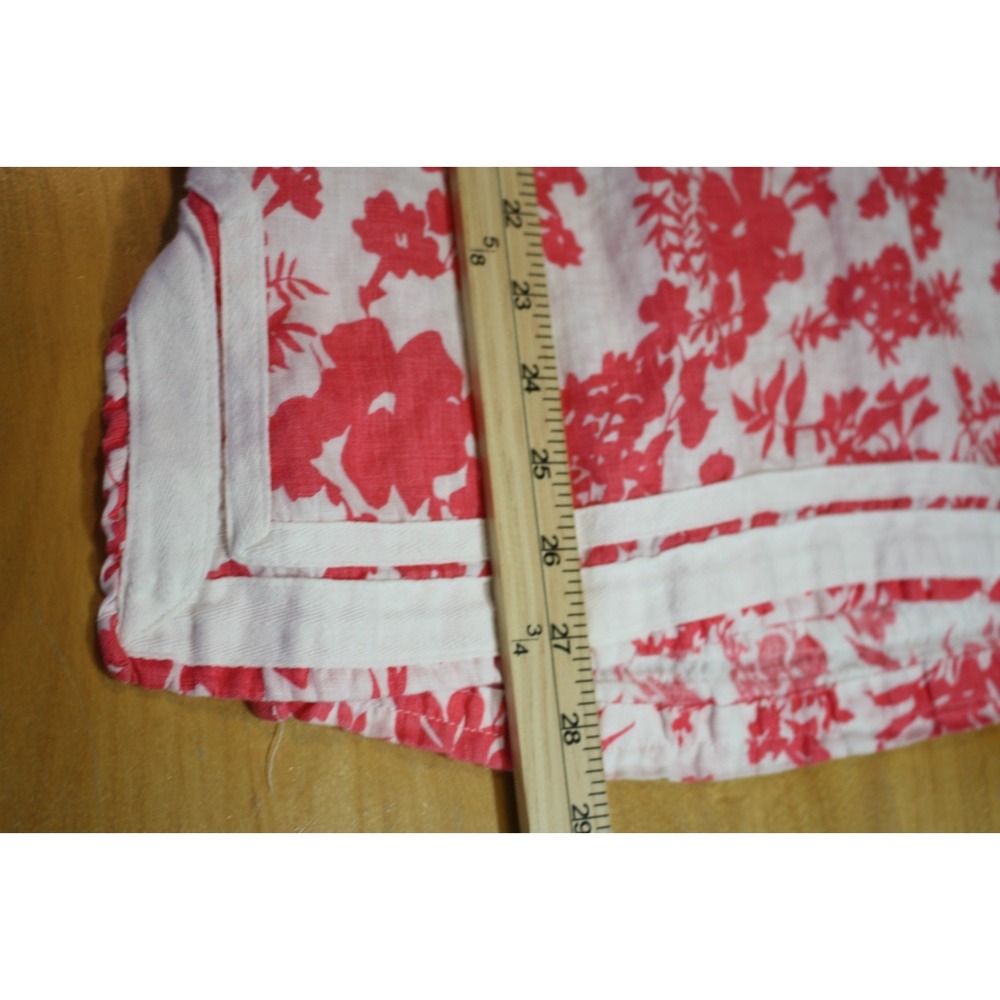 Malvin I Love Linen Blouse Womens Size Small Pink White Mandarin Trim Detail Top - Picture 13 of 15